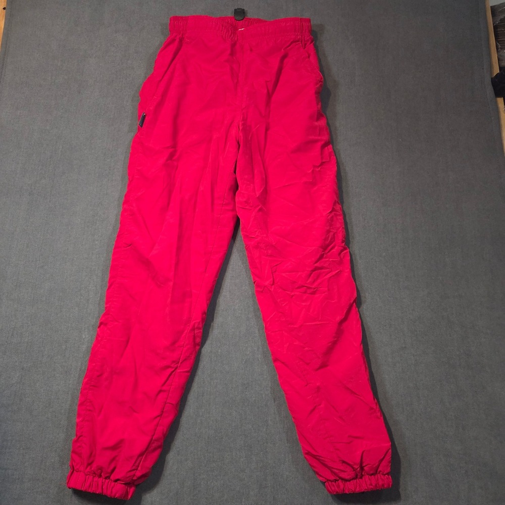 Boathouse Sports Track Pants Unisex Medium Red Nylon Mesh Lined Joggers USA